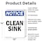 Signmission Clean Sink, 10 in W x Rectangle, Plastic OS-2PACK-NS-P-1014-V-10628 - alternate 7